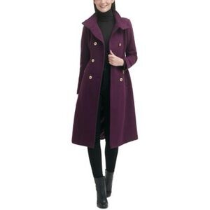 Guess Women's Wool Blend Trench Coat in Eggplant - Size S